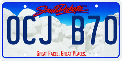 SD license plate 0CJB70