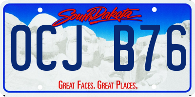 SD license plate 0CJB76