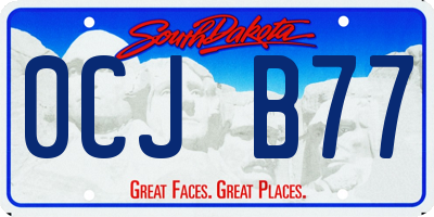 SD license plate 0CJB77