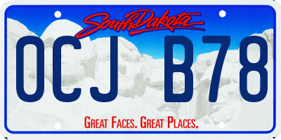 SD license plate 0CJB78