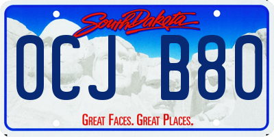 SD license plate 0CJB80