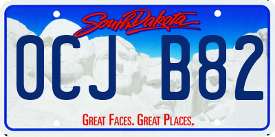 SD license plate 0CJB82