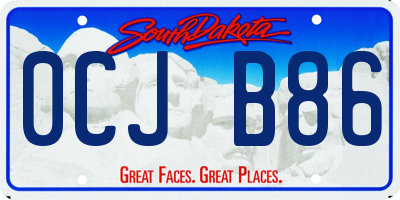 SD license plate 0CJB86