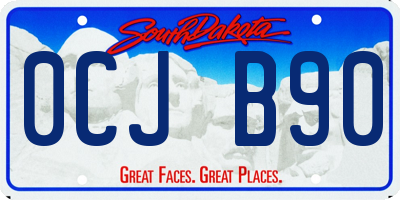 SD license plate 0CJB90