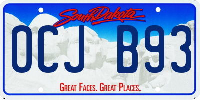 SD license plate 0CJB93