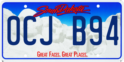 SD license plate 0CJB94