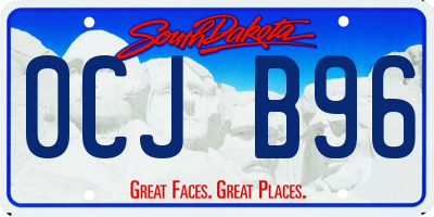 SD license plate 0CJB96