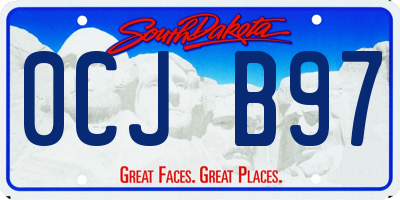 SD license plate 0CJB97