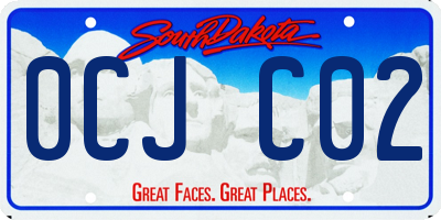 SD license plate 0CJC02