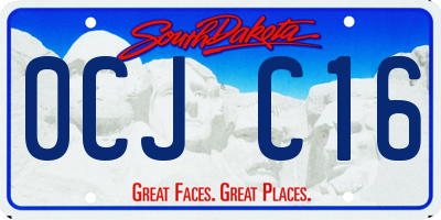 SD license plate 0CJC16