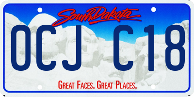 SD license plate 0CJC18