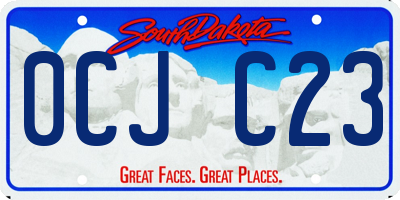 SD license plate 0CJC23