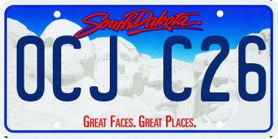 SD license plate 0CJC26