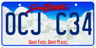 SD license plate 0CJC34