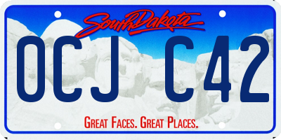 SD license plate 0CJC42
