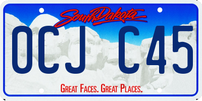 SD license plate 0CJC45