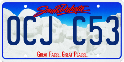 SD license plate 0CJC53