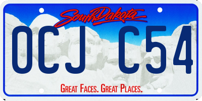 SD license plate 0CJC54