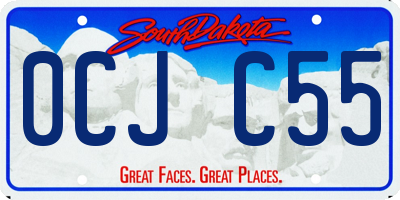 SD license plate 0CJC55