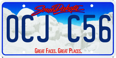 SD license plate 0CJC56