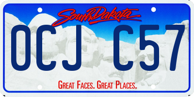 SD license plate 0CJC57