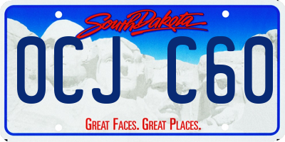 SD license plate 0CJC60