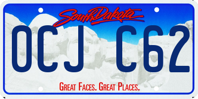 SD license plate 0CJC62