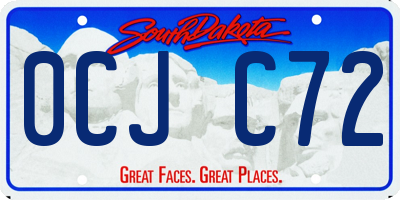 SD license plate 0CJC72