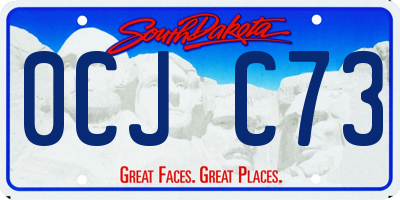 SD license plate 0CJC73