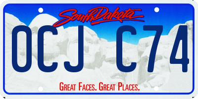 SD license plate 0CJC74