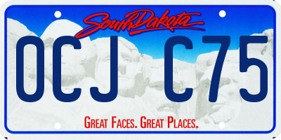 SD license plate 0CJC75