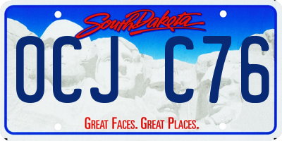 SD license plate 0CJC76