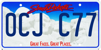 SD license plate 0CJC77