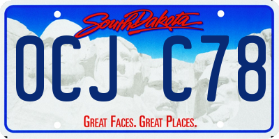 SD license plate 0CJC78