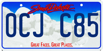 SD license plate 0CJC85