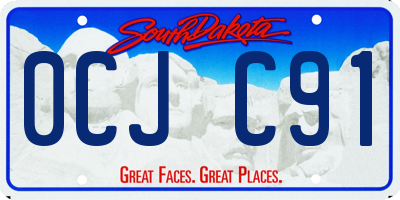 SD license plate 0CJC91