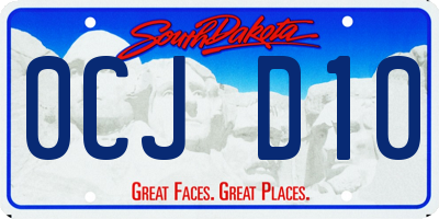 SD license plate 0CJD10
