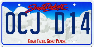 SD license plate 0CJD14