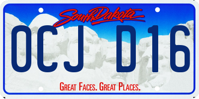 SD license plate 0CJD16