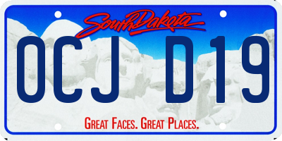SD license plate 0CJD19