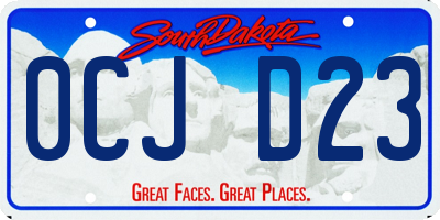 SD license plate 0CJD23