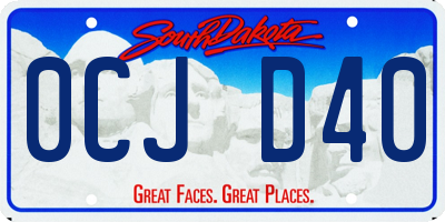 SD license plate 0CJD40