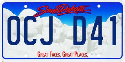 SD license plate 0CJD41