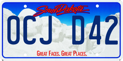 SD license plate 0CJD42