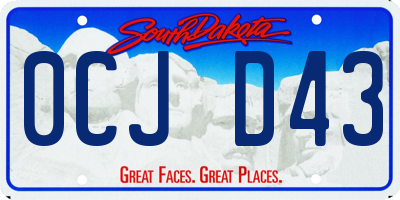 SD license plate 0CJD43