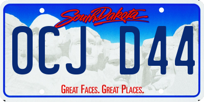 SD license plate 0CJD44