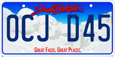 SD license plate 0CJD45