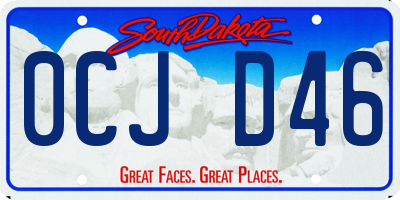 SD license plate 0CJD46