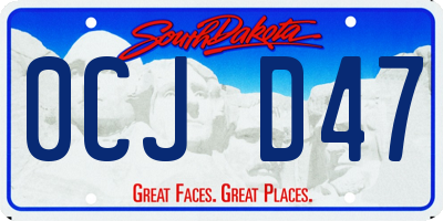 SD license plate 0CJD47