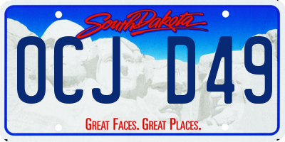 SD license plate 0CJD49